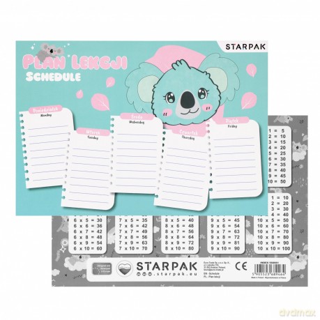 Plan Lekcji Tabl Mnoz A5 Koala Starpak Pb A 25/750