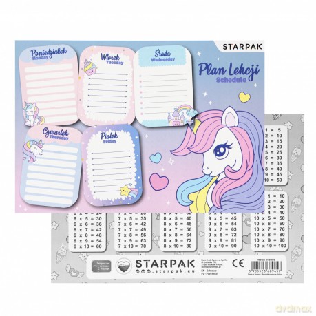 Plan Lekcji Tabl Mnoz A5 Unicorn Starpak Pba 25/750