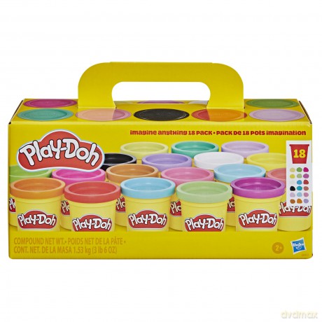 PLAY-DOH Zestaw 18 Kolorowych Tub, zestaw kreatywny
