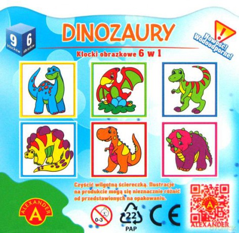Klocki Obrazkowe - Dinozaury (kwadrat) [GRA]