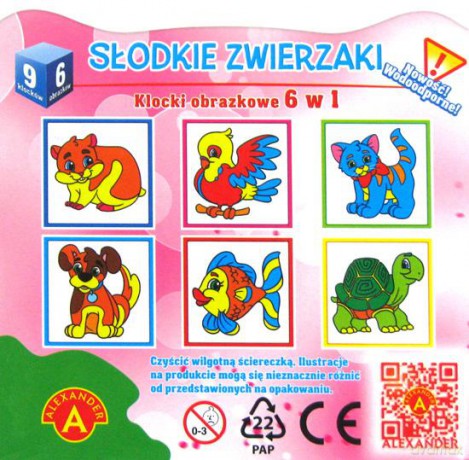 Klocki Obrazkowe - Słodkie Zwierzaki (kwadrat) [GRA]