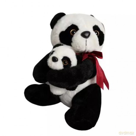 Pluszak Panda 30cm Siedząca z Młodym Deef Vic04227