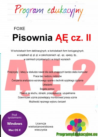 Program edukacyjny. Pisownia ĄĘ. Część 2. Licencja wielostanowiskowa wieczysta [KSIĄŻKA]