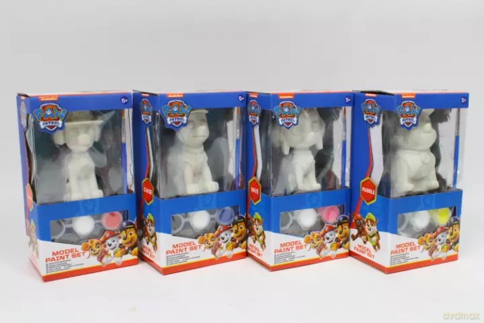 Psi Patrol figurki 4 wzory do malowania + farby