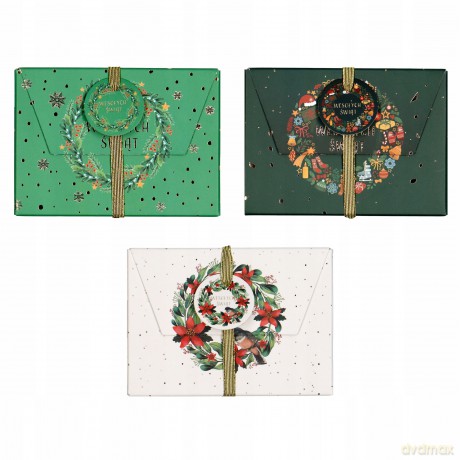 Pudełka świąteczne koperty na karty podarunkowe gotówkę 3 sztuki