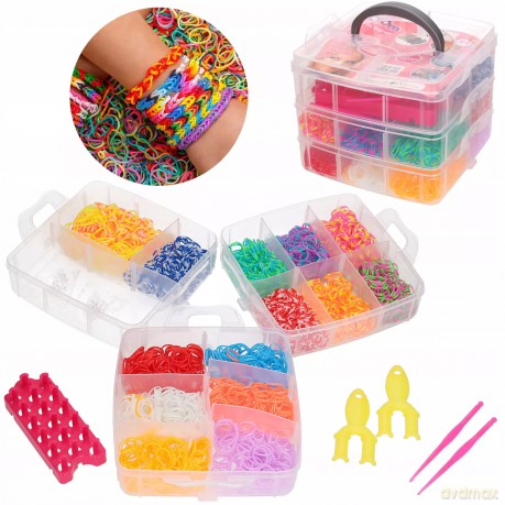 RAINBOW LOOM BANDS, magiczne gumki do zaplatania MEGA ZESTAW 8190