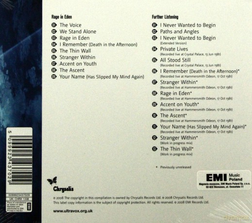 Ultravox: Rage In Eden (Remastered) [CD]