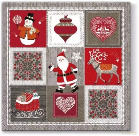 Serwetki świąteczne MERRY CHRISTMAS Święty Mikołaj [KSIĄŻKA]