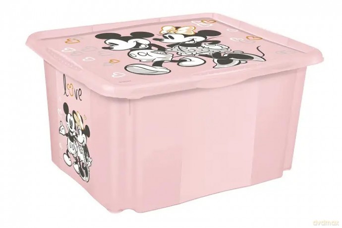 Skrzynka obrotowa z pokrywą 24L Minnie różowa