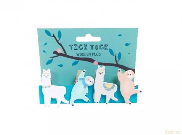 Spinacze Drewno Leniwce-Lamy Tick Tock Incood.