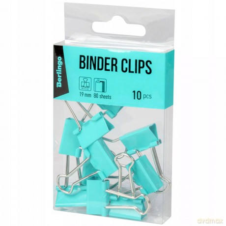 Spinacze metalowe niebieskie Berlingo 19 mm 10 sztuk