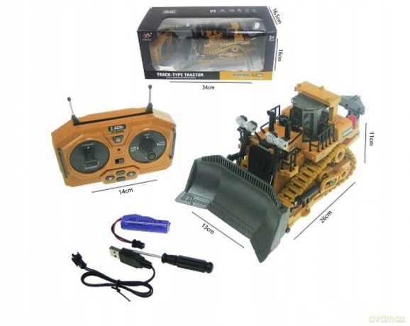 SPYCHACZ BULDOŻER 25 CM ZDALNIE STEROWANY 2,4 GHz PILOT MASZYNA BUDOWLANA