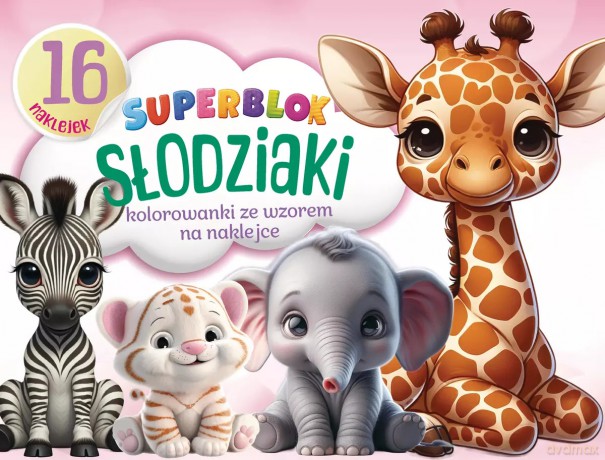 Superblok Słodziaki. Kolorowanki ze wzorem na naklejce [KSIĄŻKA]