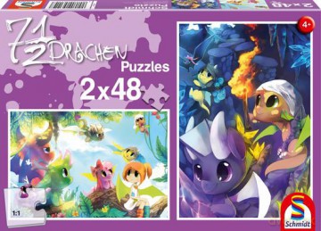 Puzzle 2 X 48 El. 7 Małych Smoków [PUZZLE]