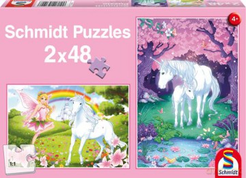 Puzzle 2 X 48 El. Magiczny Jednorożec [PUZZLE]