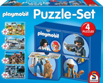 Puzzle 2 X 60 El. + 2 X 100 El. Set - Playmobil [PUZZLE]