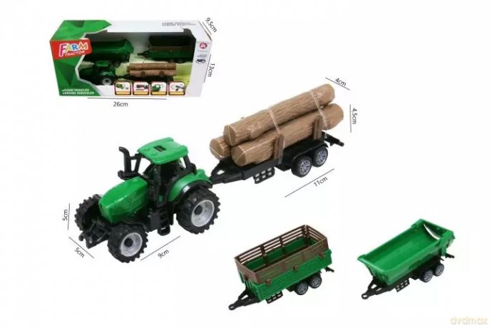 Traktor 3 przyczepy 18cm H13979 51780