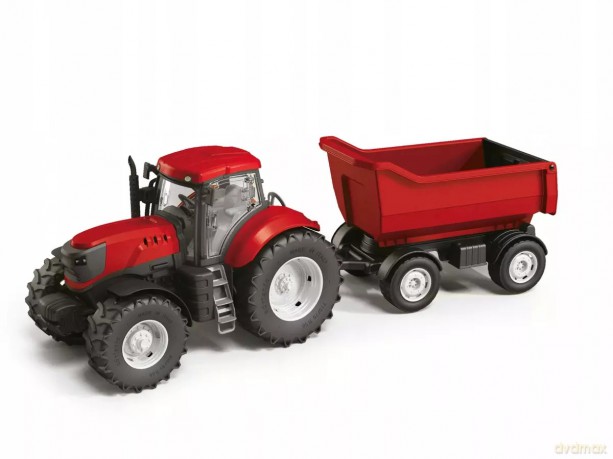 Traktor Dla Dzieci Czerwony Z Wywrotką W Pudełku Skala 1:16