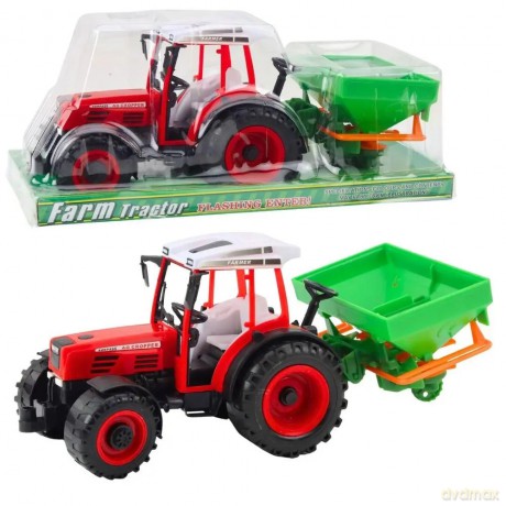 Traktor z siewnikiem czerwony 34cm