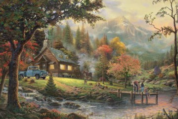 Puzzle 500 El. Thomas Kinkade Idylla Nad Jeziorem [PUZZLE]