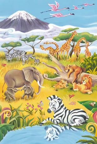 Puzzle 60 El. Zwierzęta Sawanny [PUZZLE]