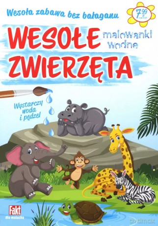 Wesołe zwierzęta. Malowanki wodne [KSIĄŻKA]