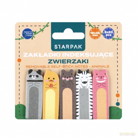 Zakładka Indeksująca Mix Wzorów 5kol Zwierzaki Starpak 562591