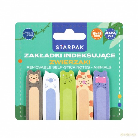Zakładka Indeksująca Mix Wzorów 5kol Zwierzaki Zebra Starpak 562592