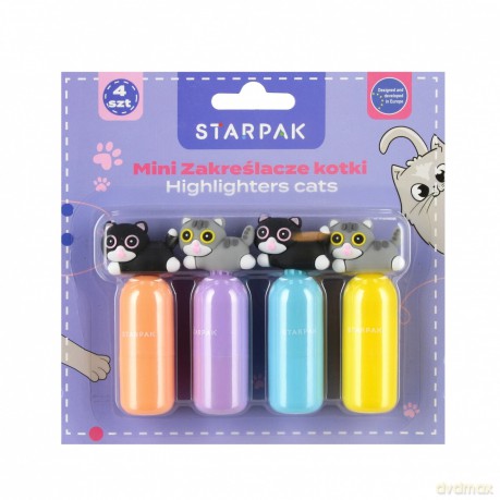 Zakreślacie Mini 4 kolory Kotki Starpak 563030