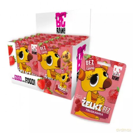 Zestaw BeRAW Kids Żelki Truskawka - 35g (10 szt) [KSIĄŻKA]