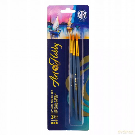 Zestaw pędzli nylonowych 3 sztuki Art&Hobby Astra