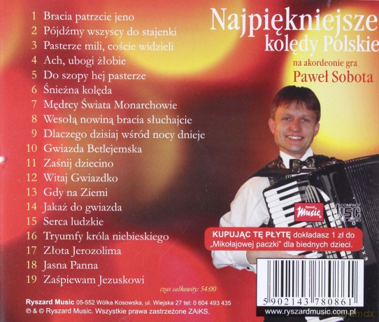Paweł Sobota: Najpiękniejsze kolędy Polskie [CD]