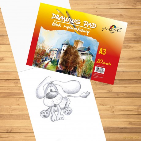 Blok Rysunkowy Scool A3 20k 90gsm