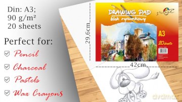 Blok Rysunkowy Scool A3 20k 90gsm