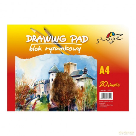 Blok Rysunkowy Scool A4 20k 90gsm