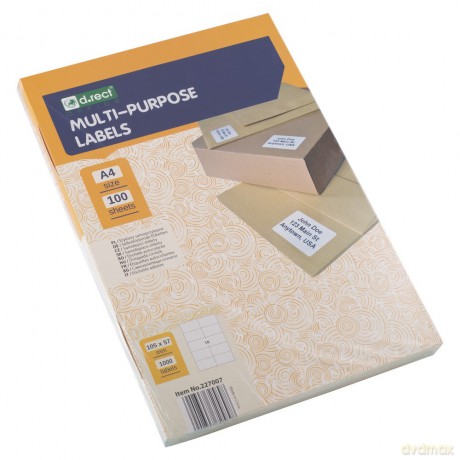 Etykieta Samoprzylepna D.Rect A4 10szt 105x57 100ark