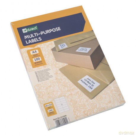 Etykieta Samoprzylepna D.Rect A4 14szt 105x42.4 100ark