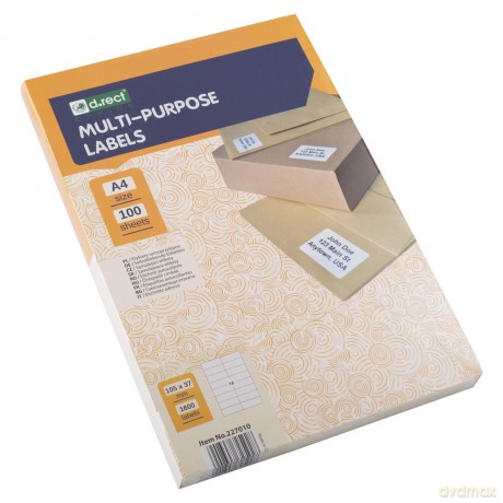 Etykieta Samoprzylepna D.Rect A4 16szt 105x37 100ark