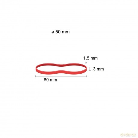 Gumka Recepturka 1.5x3mm Śr. 50 Mm 1000g Czerwona