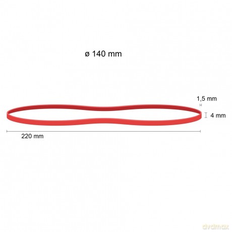 Gumka Recepturka 1.5x4mm Śr. 140 Mm 1000g Czerwona
