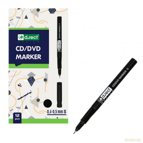 Marker D.Rect Cd 0.4-0.5 S Czarny 12szt
