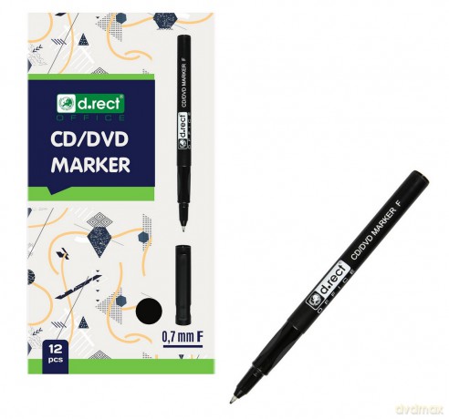 Marker D.Rect Cd 0.7 F Czarny 12szt