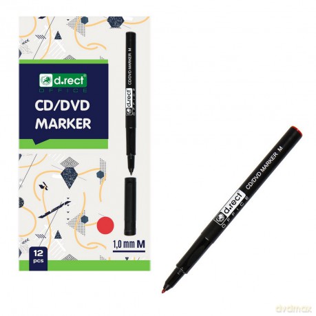 Marker D.Rect Cd 1.0 M Czerwony 12szt