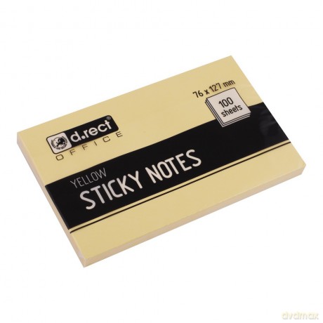 Notes Samoprzylepny D.Rect 76x127mm Żółty