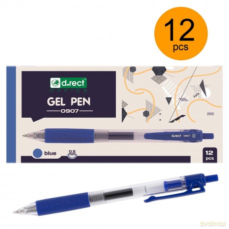 Pióro D.Rect Żel 0907 Niebieski 12szt