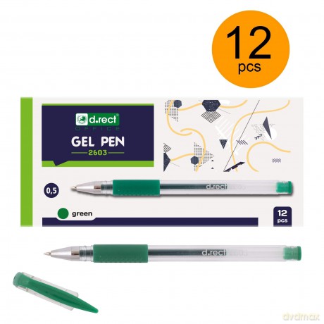 Pióro D.Rect Żel 2603 Zielony 12szt