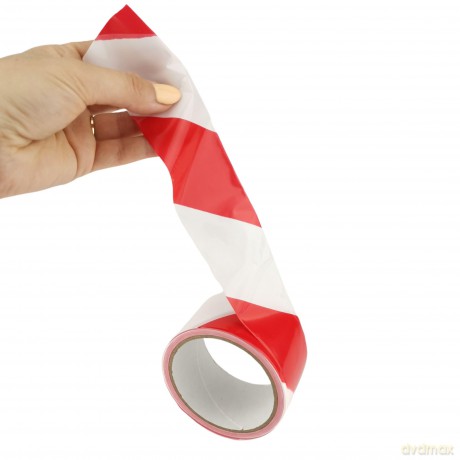 Taśma Ostrzegawcza Ih 48mm X 50m Nieklejąca Biało/Czerwona