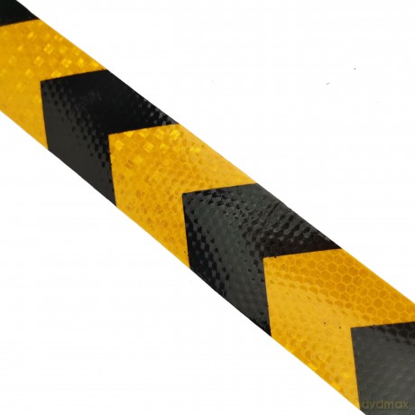 Taśma Ostrzegawcza Ih 50mm X 5m Klejąca Odblaskowa Żółto/Czarna Strzałka