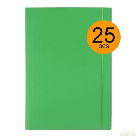 Teczka D.Rect Kartonowa Z Gumką 300g Zielona 25szt
