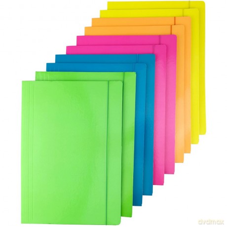Teczka D.Rect Kartonowa Z Gumką 350g Fluo Mix Kolor 5x2szt